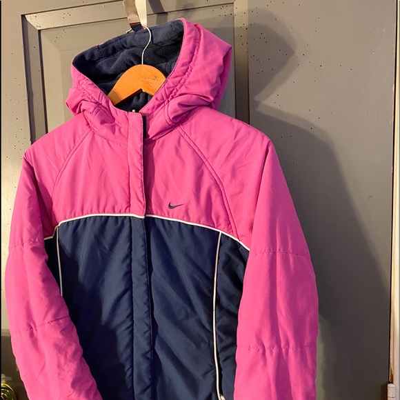 Sold Nike pink and blue girls coat size large 14 - Picture 4 of 5